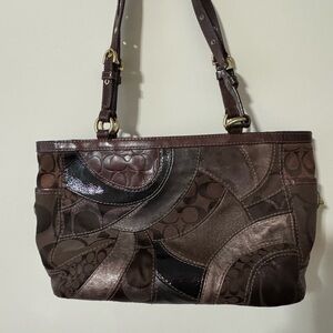 Coach Brown Patchwork Bag - used